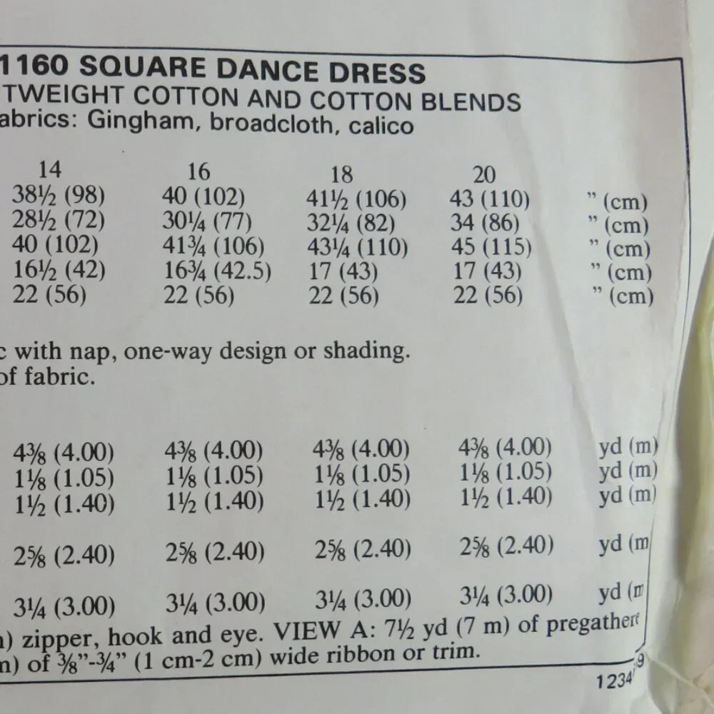 Kwik Sew 1160 Sewing Pattern Dance Dress Adult Large Full Square Dance UNCUT